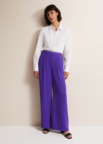 Phase Eight Azylnn Purple Wide Legs Trousers Purple Canada | NZOGKA-670